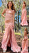 Pink Mermaid Long Prom Dresses to Impress with Slit,WGP1342