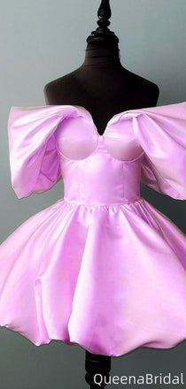 Elegant Off-shoulder A-line Short Mini Homecoming Dress,QB1118