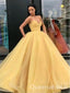 Yellow Sexy Sweetheart Strapless Maxi Long Prom Dresses Ball Gown ,WGP545