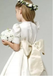 Elegant White Lace A-Line Cheap Simple Long Flower Girl Dresses with bow, FGS0049