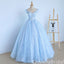 Blue Sweetheart A-line Ball Gown Evening Gown Maxi Long Evening Party Prom Dresses ,WGP1216