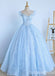 Blue Sweetheart A-line Ball Gown Evening Gown Maxi Long Evening Party Prom Dresses ,WGP1216