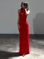 Sexy Red Jewel Mermaid Sleeveless Long Prom Dresses ,WGP1619