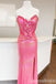 Shiny Strapless Mermaid Sweetheart Bow Side Slit Long Prom Dresses ,WGP1623