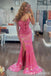 Shiny Strapless Mermaid Sweetheart Bow Side Slit Long Prom Dresses ,WGP1623