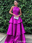 Gorgeous Halter Layer A-line Evening Gown Maxi Long Evening Party Prom Dresses ,WGP1168