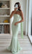 Sexy Mint Green Strapless Mermaid Long Prom Dresses ,WGP1629