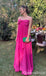 Gorgeous Hot Pink A-line Strapless Long Prom Dresses ,WGP1633