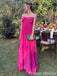 Gorgeous Hot Pink A-line Strapless Long Prom Dresses ,WGP1633