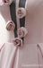 Gorgeous Light Pink A-line 3D Rose Lace up Back Midi Length Long Prom Dresses ,WGP1634