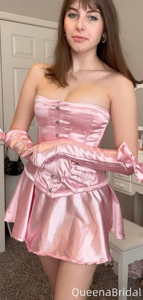 Elegant Strapless A-line Short Mini Homecoming Dress,QB1119