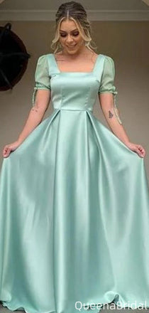 Elegant Square Short Sleeves A-line Long Formal Gown to Impress,WGP2024