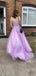 Gentle Pink Spaghetti Strap A-Line Lace Up Back Long Evening Gown Prom Dresses,WGP416