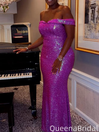 Elegant Off-shoulder Mermaid Long Prom Dress Ideas, Evening Party Dresses,WGP1997