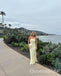 Elegant Light Yellow Strapless Sheath Long Prom Dresses Party Dresses to Impress ,WGP1371