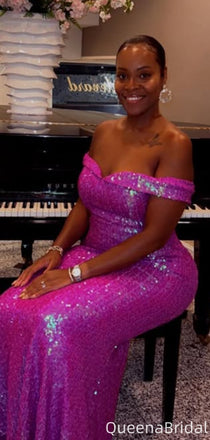 Elegant Off-shoulder Mermaid Long Prom Dress Ideas, Evening Party Dresses,WGP1997