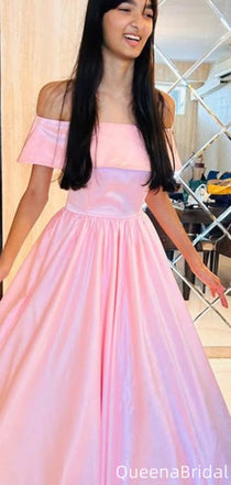 Elegant Off-shoulder A-line Long Prom Dress Ideas, Evening Party Dresses,WGP2038