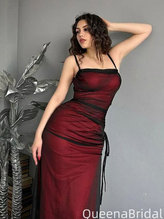 Sexy Spaghetti Strap Square Mermaid Long Formal Gown to Impress,WGP2057