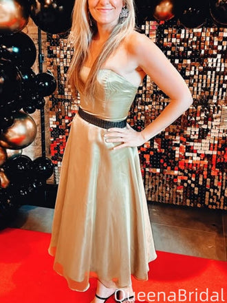 Elegant Strapless A-line Short Mini Homecoming Dress,QB1120