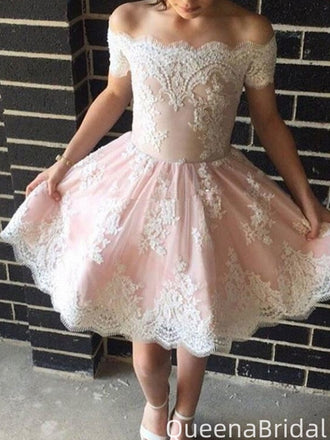 Gorgeous Off-shoulder A-line Short Mini Homecoming Dress,QB1121
