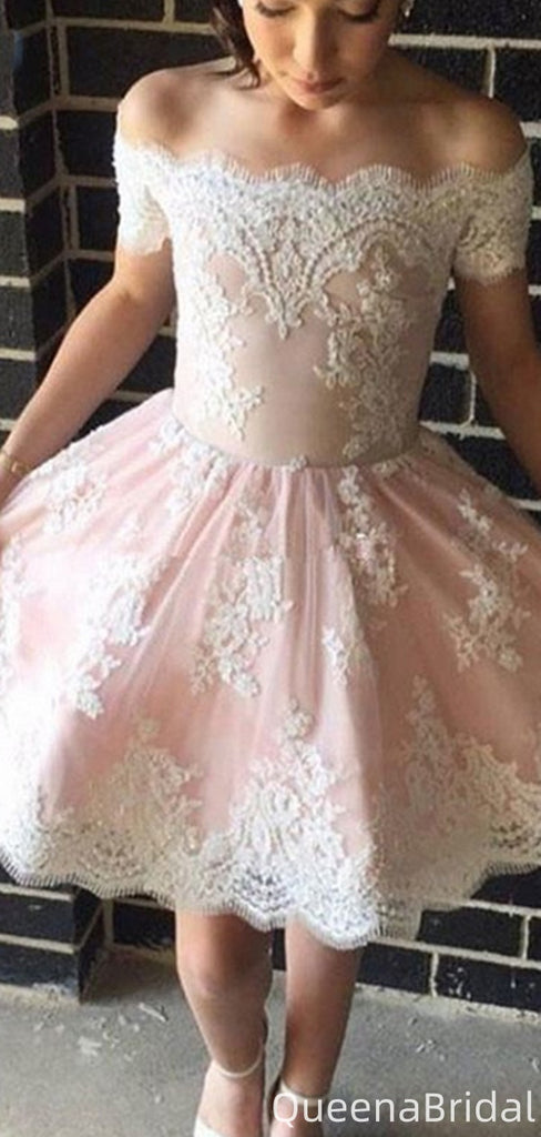 Gorgeous Off-shoulder A-line Short Mini Homecoming Dress,QB1121