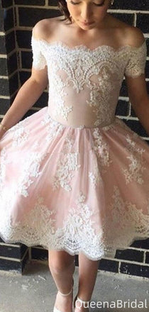 Gorgeous Off-shoulder A-line Short Mini Homecoming Dress,QB1121