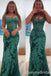 Sexy Green Sweetheart Shinning Embroidery Mermaid Long Prom Dresses ,WGP1643