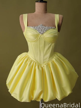 Gorgeous Spaghetii Strap A-line Short Mini Homecoming Dress,QB1122