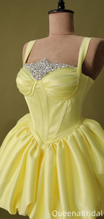 Gorgeous Spaghetii Strap A-line Short Mini Homecoming Dress,QB1122