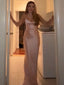 Stylish Light Pink Mermaid Lace up Back Long Prom Dresses ,WGP1646
