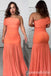 Elegant One Shoulder Orange Mermaid Long Prom Dresses ,WGP1647