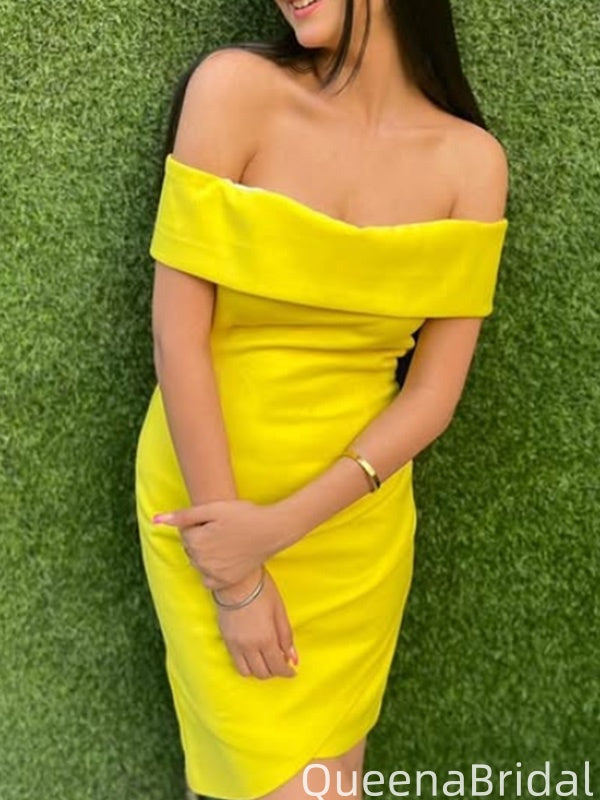 Sexy Off-shoulder Sheath Short Mini Homecoming Dress,QB1124