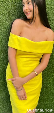 Sexy Off-shoulder Sheath Short Mini Homecoming Dress,QB1124