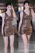 Sexy Leopard Print Mermaid Short Homecoming Dress Graduation Party Dress , QB0864