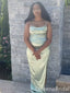 Elegant Mint Green Mermaid Satin Long Prom Dresses ,WGP1651