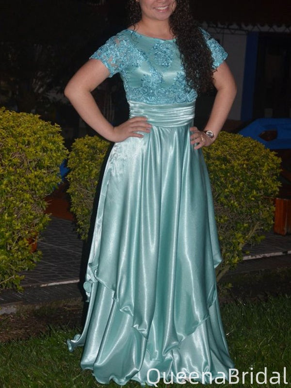 Gorgeous Short Sleeves A-line Long Formal Gown to Impress,WGP2225