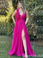 Flower Plunging A-line Evening Gown Maxi Long Evening Party Prom Dresses ,WGP1171