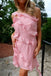 Elegant Pink One Shoulder Ruffles Simple Cheap Short Homecoming Dresses, QB0494