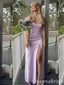 Sexy Simple Light Purple Sheath Evening Gown Maxi Long Formal Dresses Prom Dresses with Side Slit,WGP908