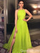 Green Halter A-line Evening Gown Maxi Long Evening Party Prom Dresses ,WGP1221