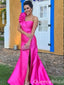 One Shoulder Sheath Evening Gown Maxi Long Evening Party Prom Dresses with Side Slit ,WGP1172