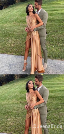 Unique Asymmetrical One Shoulder Evening Gown Maxi Long Formal Dresses Prom Dresses,WGP909