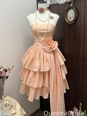 Vintage Strapless A-line Short Mini Homecoming Dress,QB1130