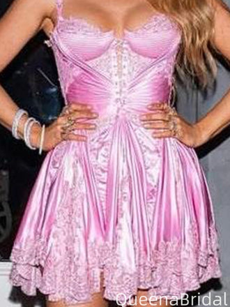 Gorgeous Spaghetii Strap A-line Short Mini Homecoming Dress,QB1133