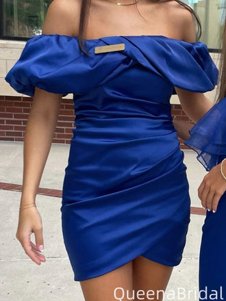 Sexy Off-shoulder Sheath Short Mini Homecoming Dress,QB1134