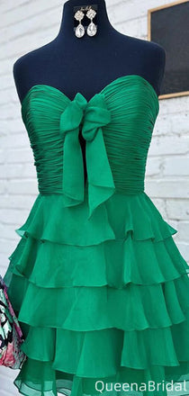 Casual Strapless A-line Short Mini Homecoming Dress,QB1135