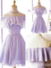 Simple Baby Purple Strapless A-line Graduation Party Homecoming Dresses ,QB0704