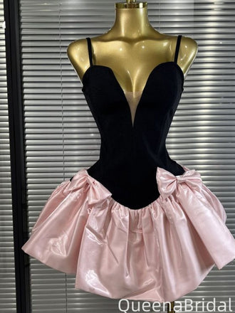 Elegant Spaghetii Strap A-line Short Mini Homecoming Dress,QB1136