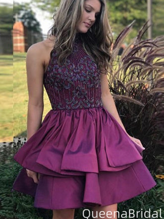 Gorgeous Halter A-line Short Mini Homecoming Dress,QB1137