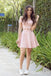 Elegant Blush Pink Jersey Short Homecoming Dress Graduation Party Dress , QB0865